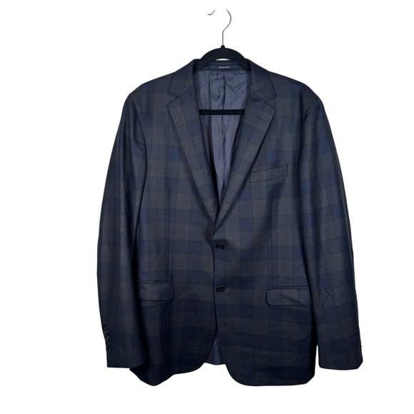 Ermenegildo Z Zegna Blazer Drop 8 Deco Sport Coat Jacket Navy Blue Check Men 52R - Picture 1 of 13
